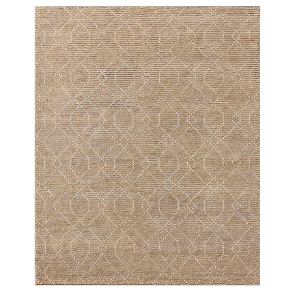 Geometrics Beige Ivory Hand Woven Area Rug Rectangle image