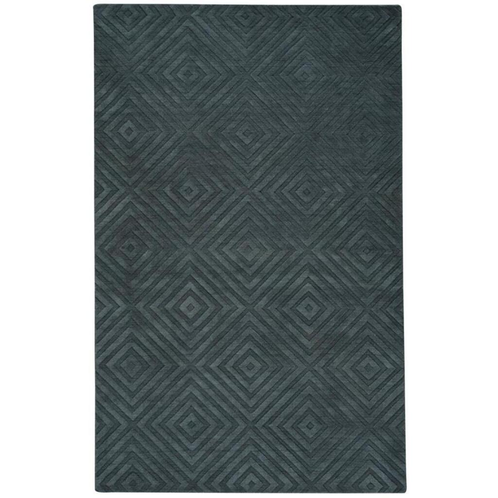 Gallery-Parquetry Charcoal Hand Loomed Area Rug Rectangle image