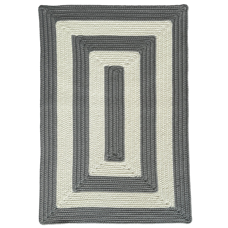 Timeless Gray Braided Rug Concentric image