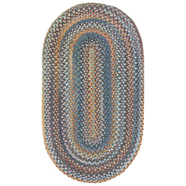 American Legacy Slate Blue Braided Rug Oval image