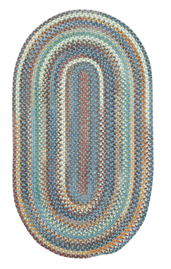 American Classic Legacy Blue Braided Rug Oval image