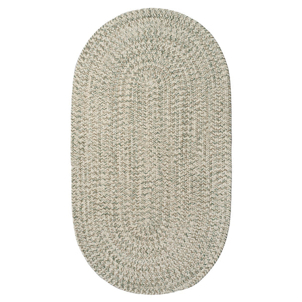 Stockton Light Green Braided Rug Oval image