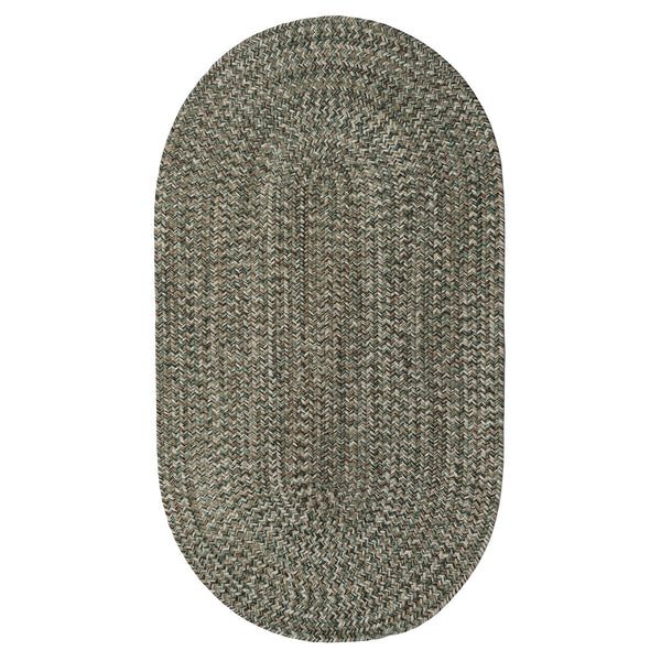 Stockton Medium Green Braided Rug Oval image