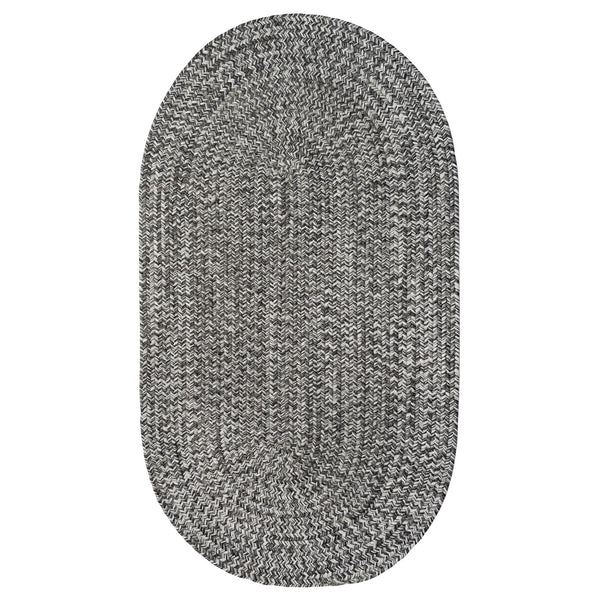 Stockton Medium Gray Braided Rug Oval image