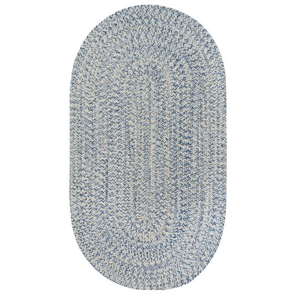 Stockton Light Blue Braided Rug Oval image