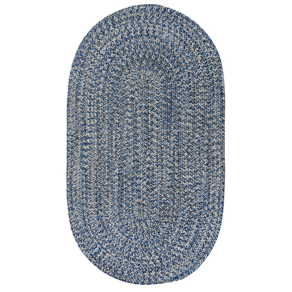 Stockton Medium Blue Braided Rug Oval image