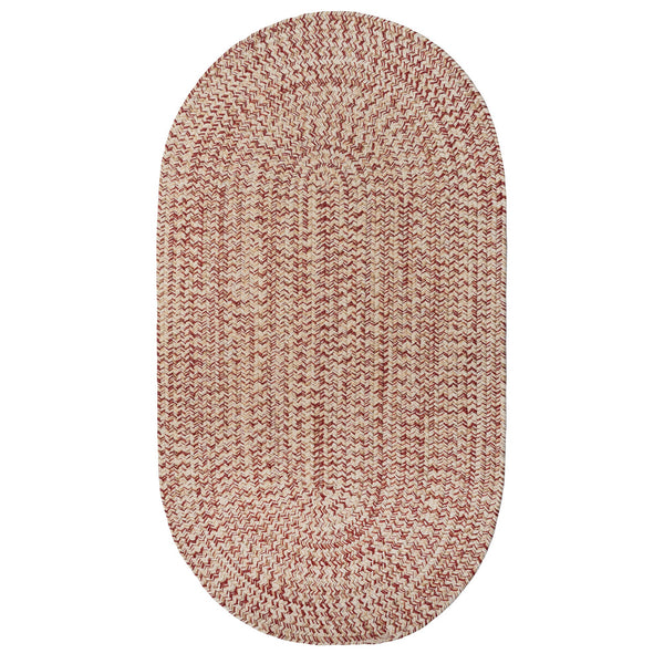 Stockton Light Red Braided Rug Oval image