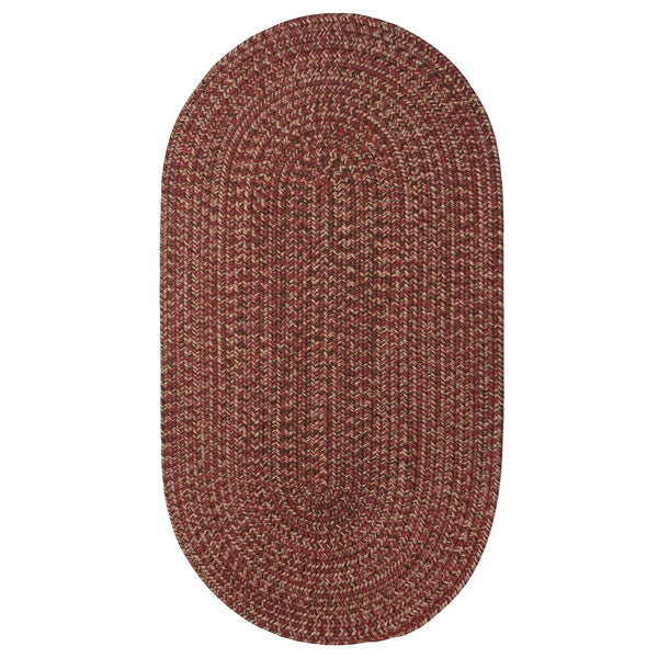 Stockton Dark Red Braided Rug Oval image