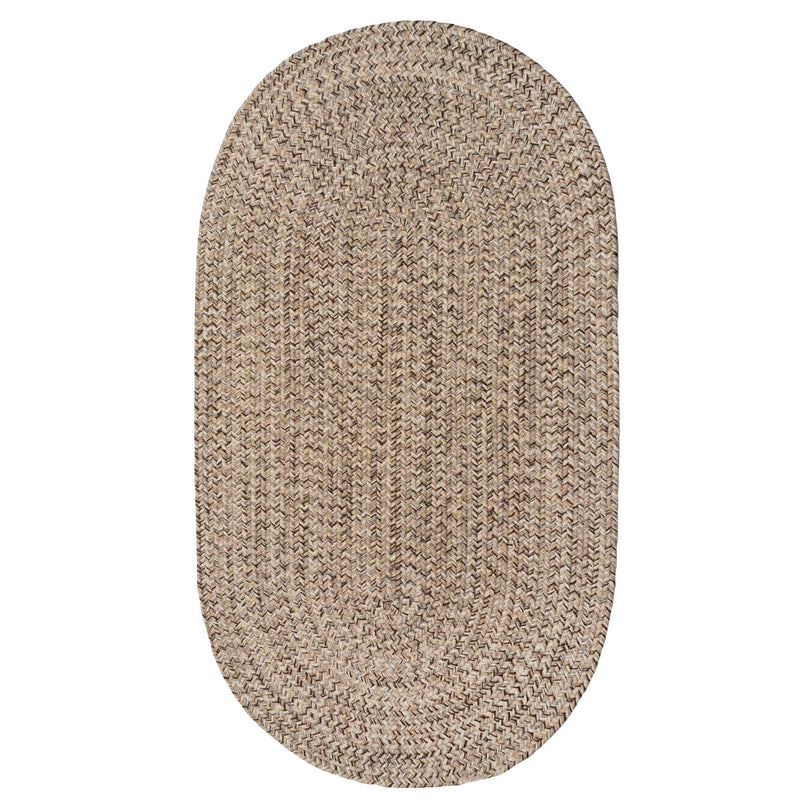 Stockton Medium Brown Braided Rug Oval image