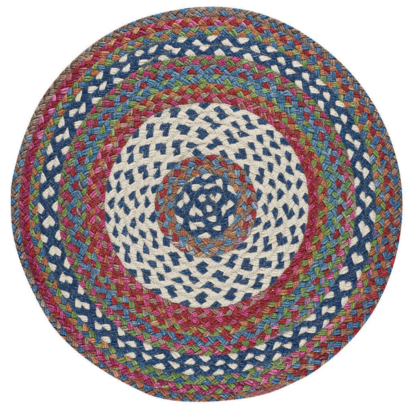 Wanderer Global Blue Braided Rug Round image