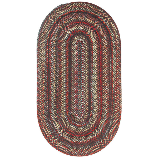 Americana Black Braided Rug Oval image