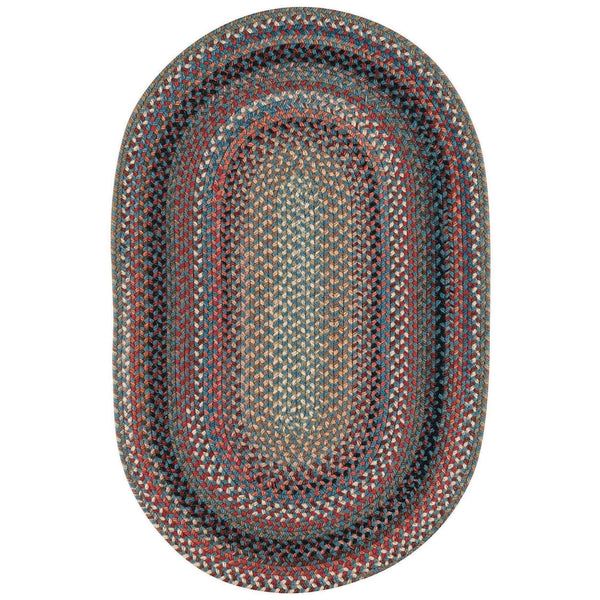 Americana Colony Blue Braided Rug Oval image