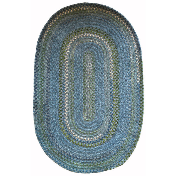 Bailey Delphinium Blue Braided Rug Oval image