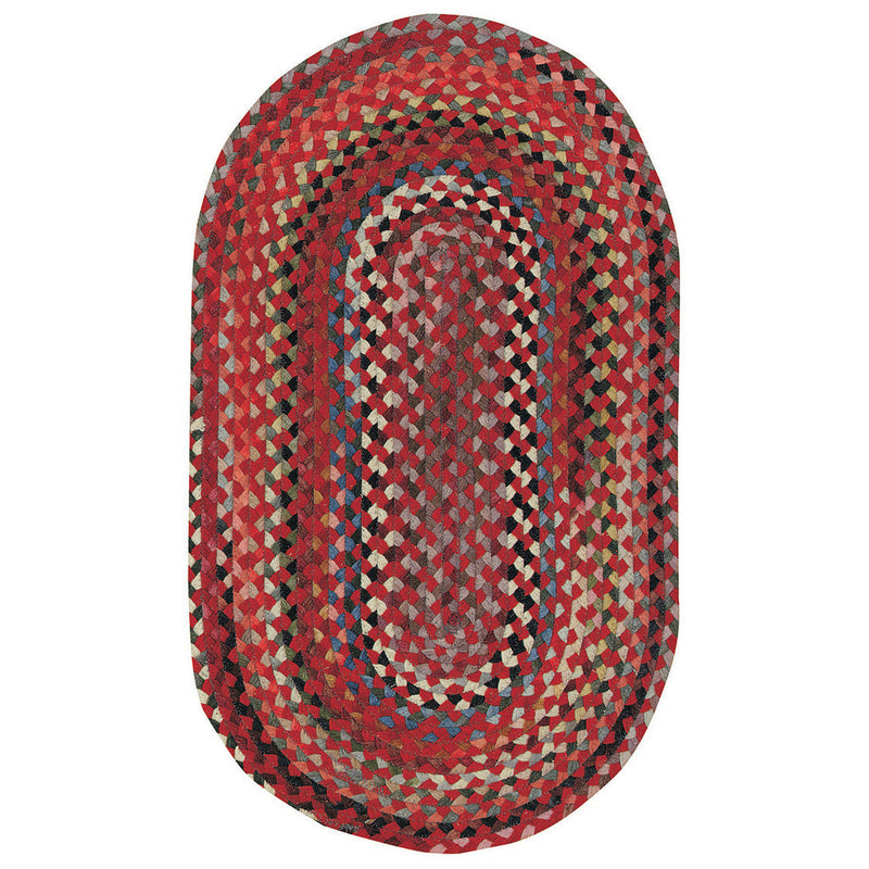 Plymouth Country Red Braided Rug Oval image