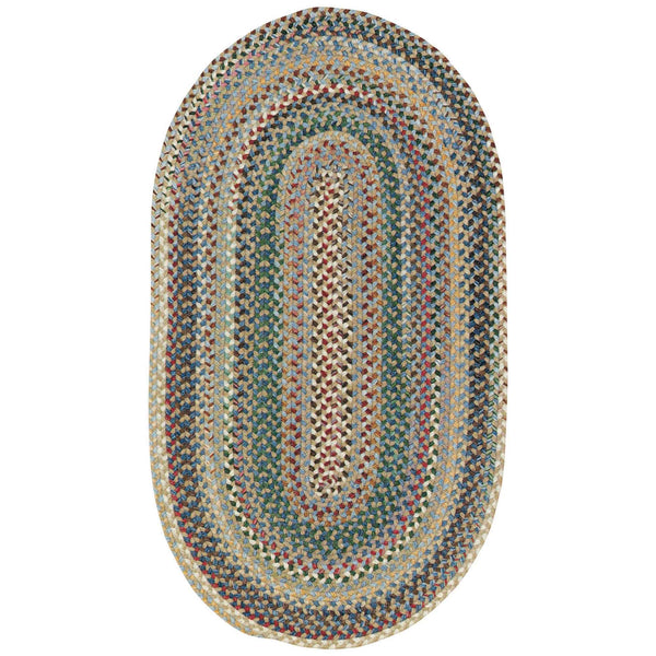 Bear Creek Misty Blue Braided Rug Oval image