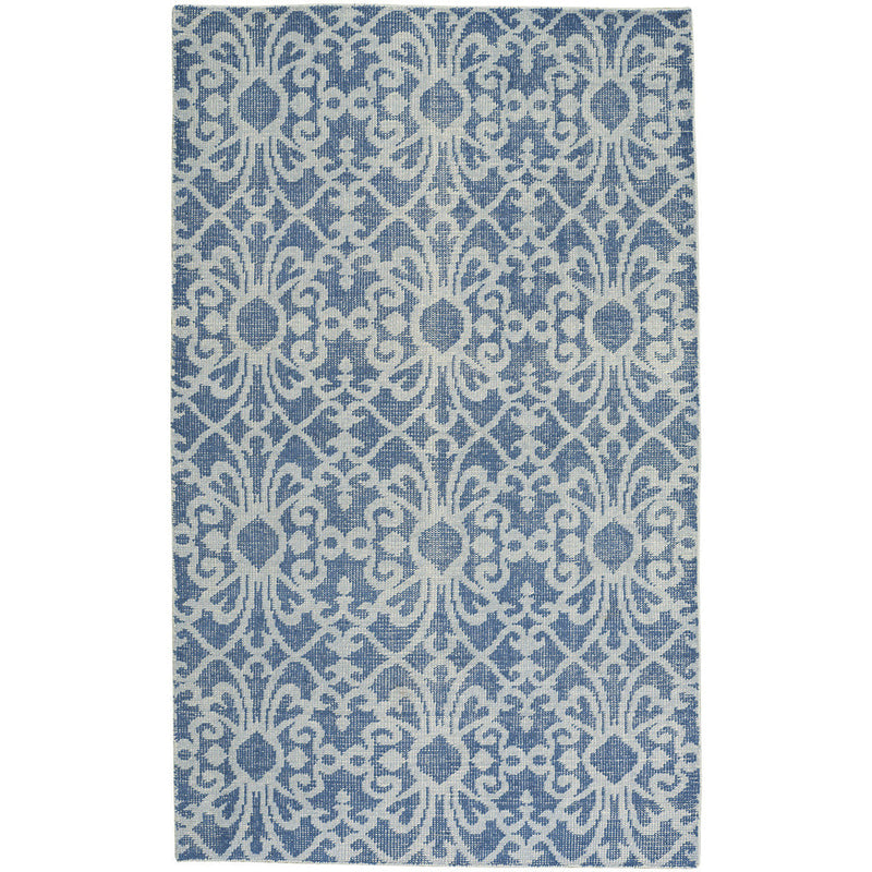 Vintage-Courtyard Blue Hand Knotted Rug Rectangle image