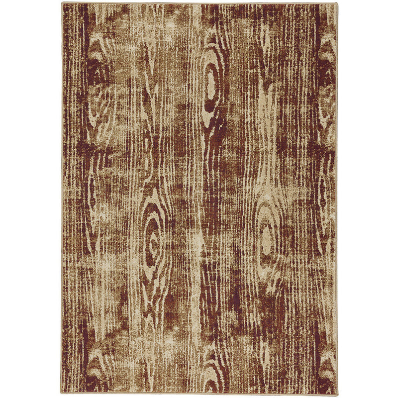 Woodgrain Gold Machine Woven Rug Rectangle image