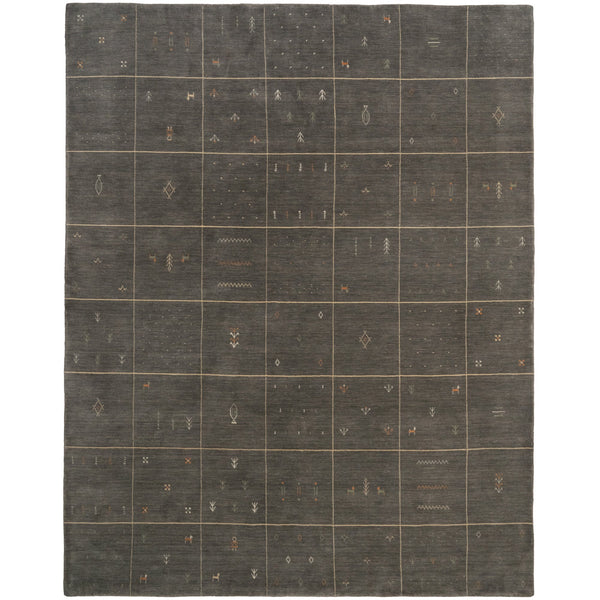 Zagros Steel Gray Hand Loomed Area Rug Rectangle image