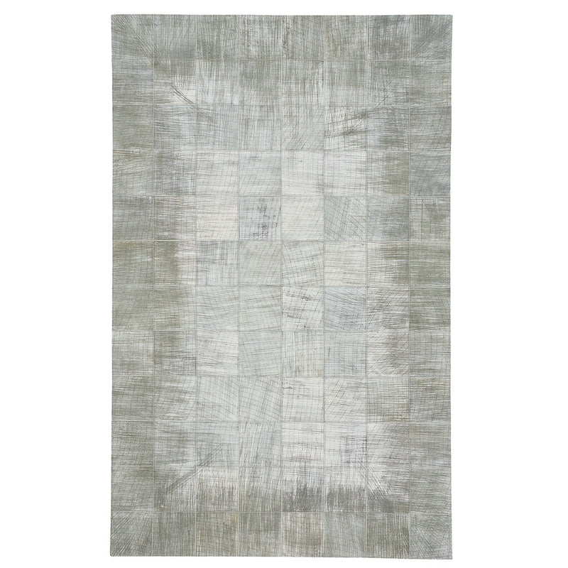 Laramie-Brushed Blocks Pewter Flat Woven Rug Rectangle image