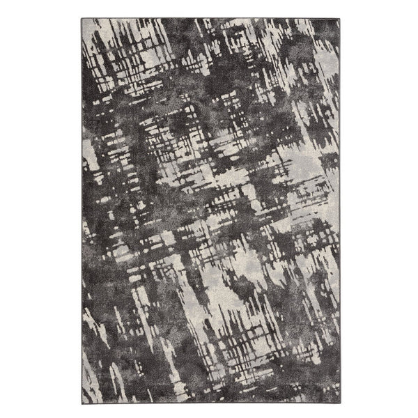 Brushstrokes Charcoal Machine Woven Rug Rectangle image