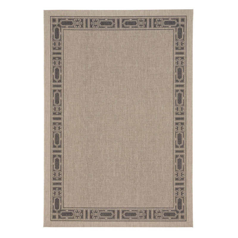 Finesse-Motif Charcoal Machine Woven Rug Rectangle image