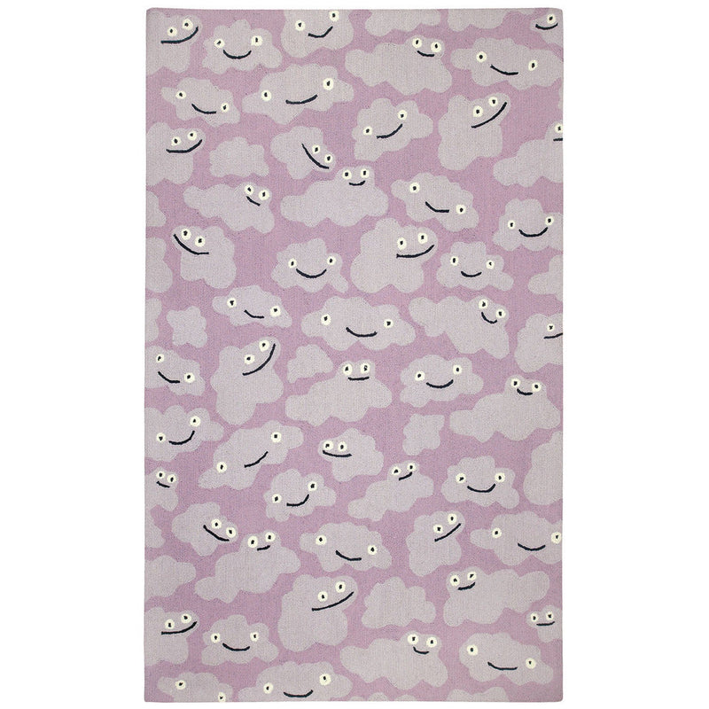 Cloud People Violet Loop Hooked Rug Rectangle image