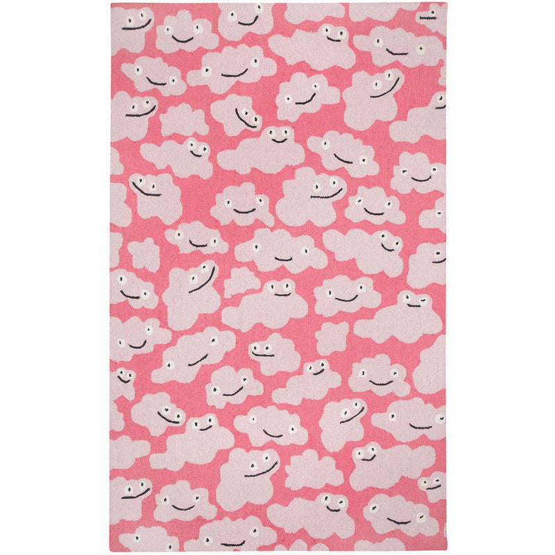 Cloud People Bubblegum Loop Hooked Rug Rectangle image