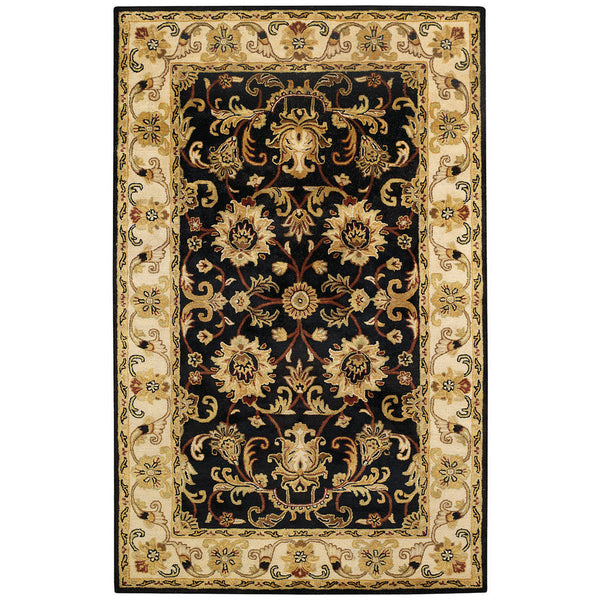 Eloquent Garden Brilliant Black Hand Tufted Rug Rectangle image