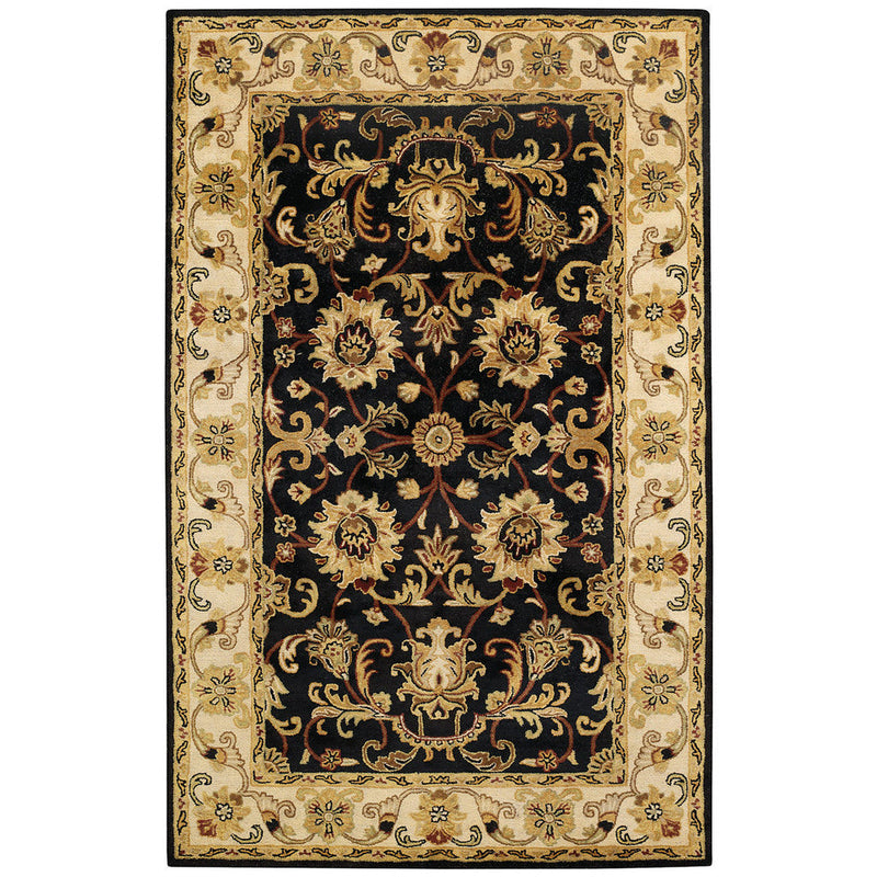 Eloquent Garden Brilliant Black Hand Tufted Rug Rectangle image