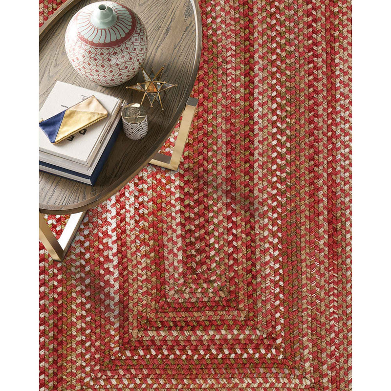 Homecoming Rosewood Red Braided Rug Concentric Roomshot image