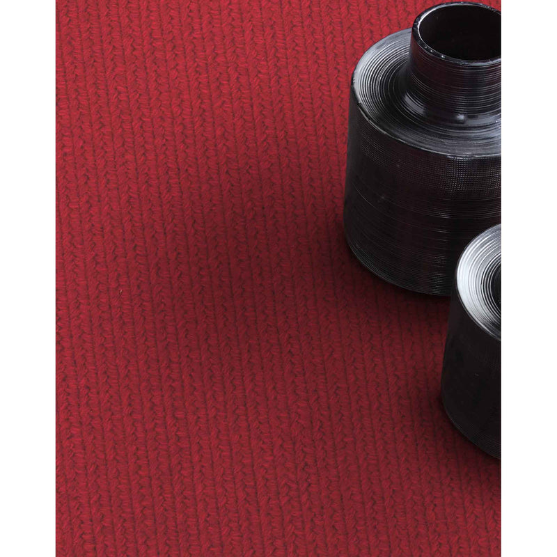 Heathered Scarlet Red Solid Braided Rug Rectangle Roomshot image