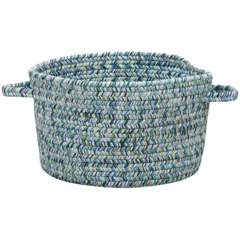 Sea Glass Ocean Blue Braided Rug Basket image
