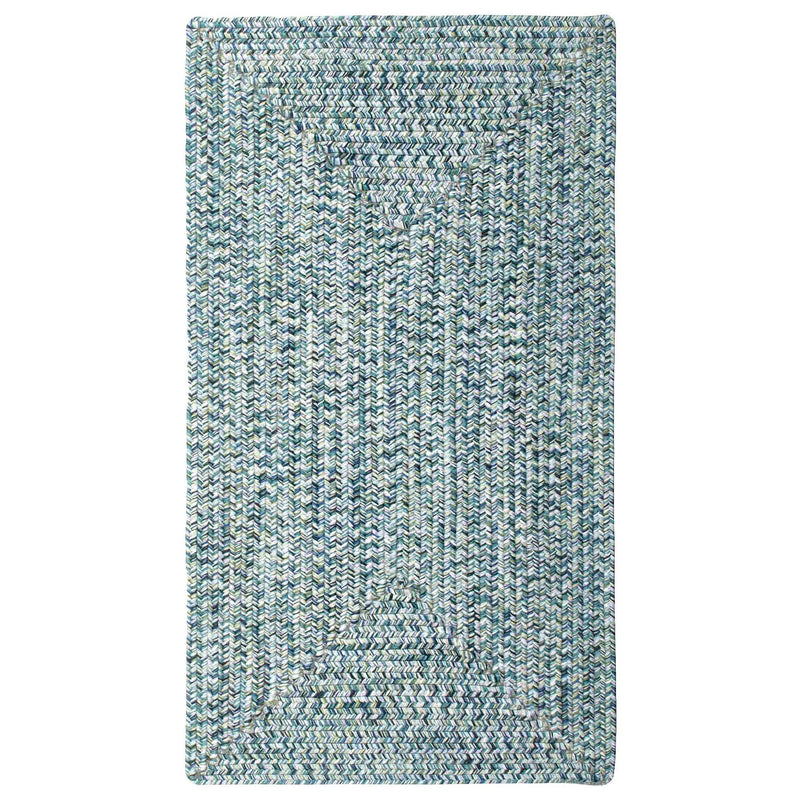 Sea Glass Ocean Blue Braided Rug Concentric image