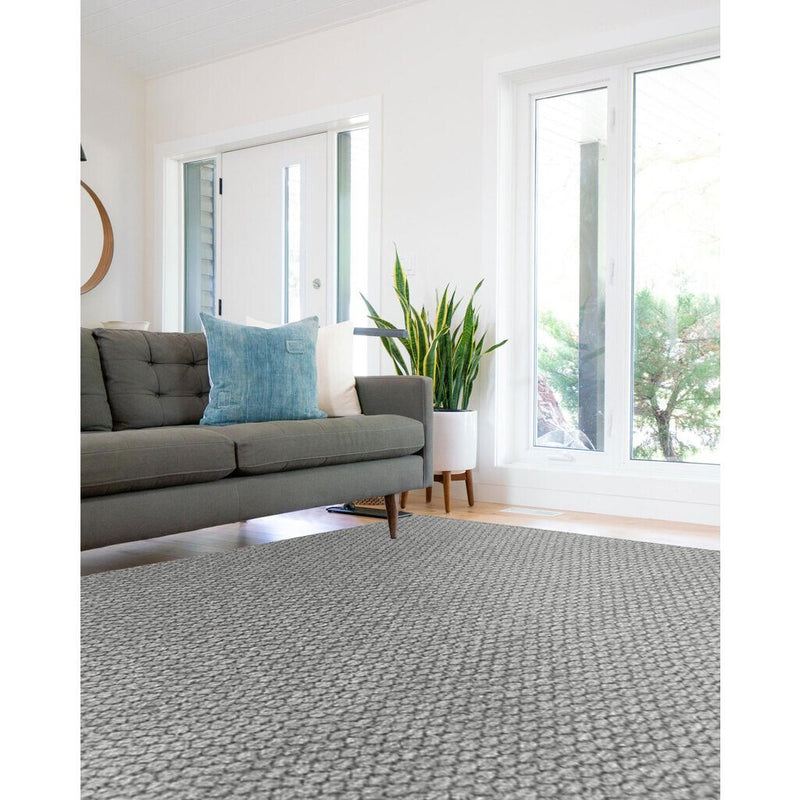 Worthington Cool Grey Flat Woven Rug Rectangle Roomshot image