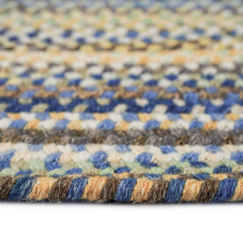 American Legacy Natural Blue Braided Rug Oval Cross Section image