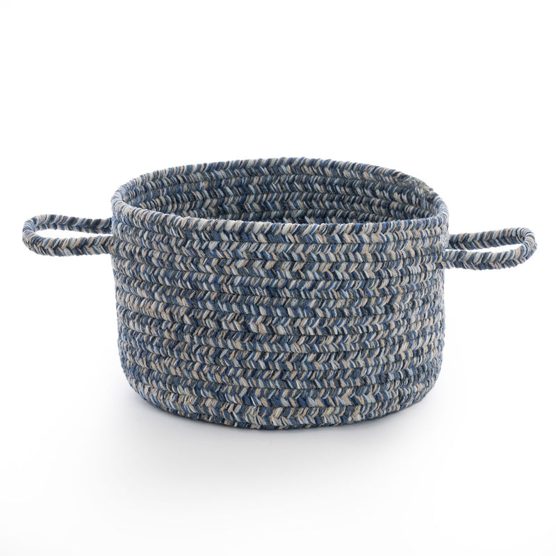Stockton Medium Blue Braided Rug Basket image