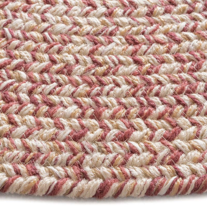 Stockton Light Red Braided Rug Round Cross Section image