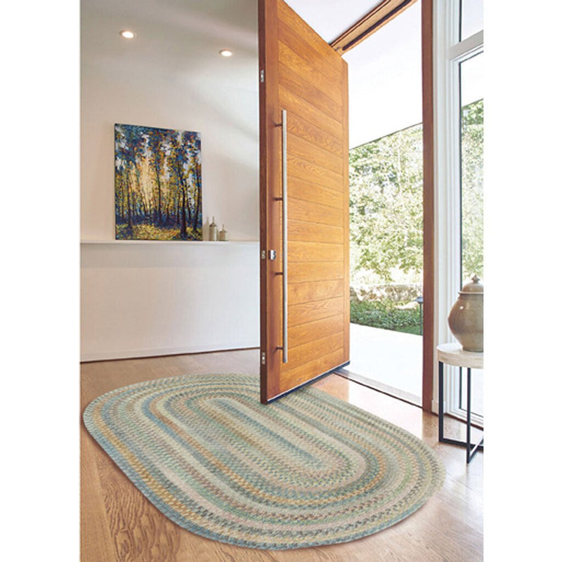 Synergy Blue Opal Braided Rug Oval Roomshot image