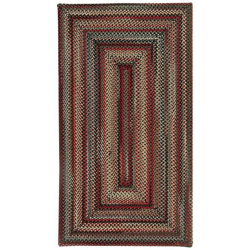 concentric  rectangle americana black rug image