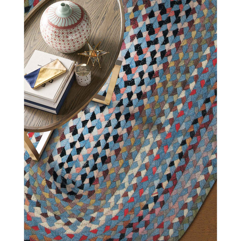 Plymouth Colony Blue Braided Rug Oval Roomshot image