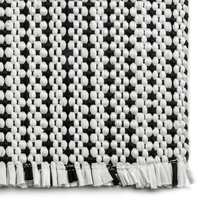 Novato Black White Multi Machine Woven Rug Rectangle Corner image