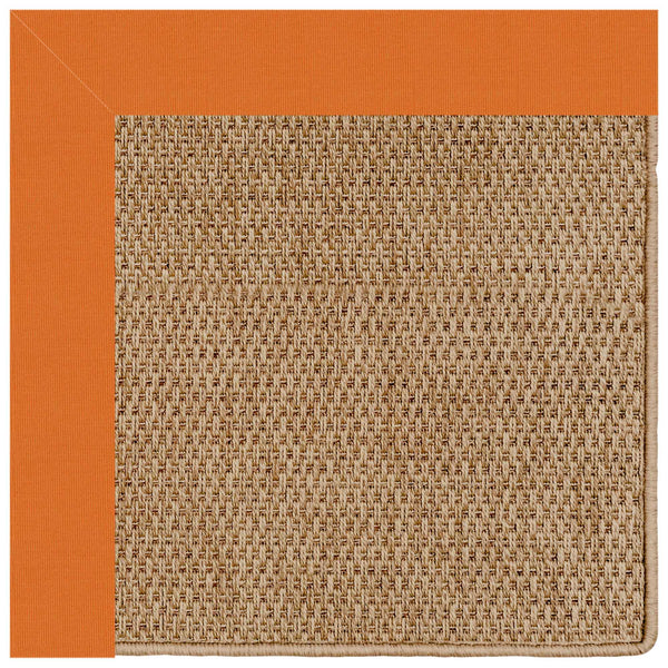 Islamorada-Basketweave Canvas Tangerine Indoor/Outdoor Bordere Rectangle Corner image