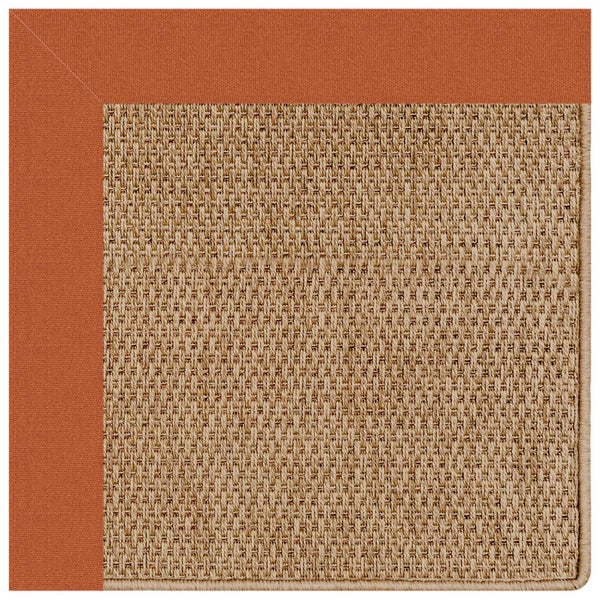 Islamorada-Basketweave Canvas Rust Indoor/Outdoor Bordere Rectangle Corner image