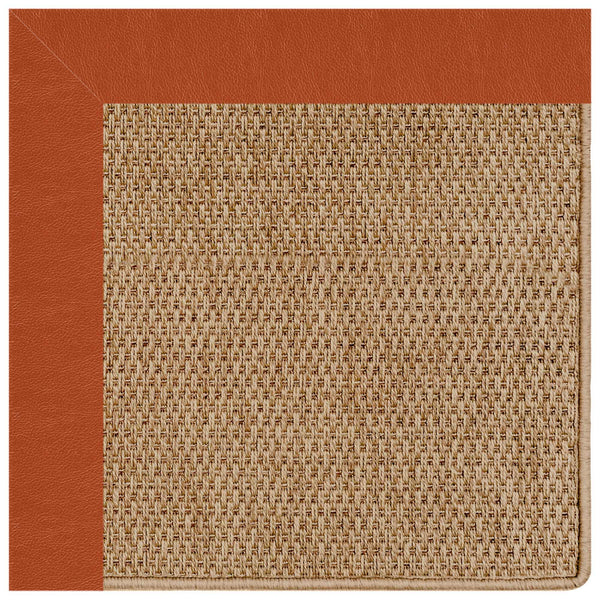 Islamorada-Basketweave Classic Persimmon Indoor/Outdoor Bordere Rectangle Corner image