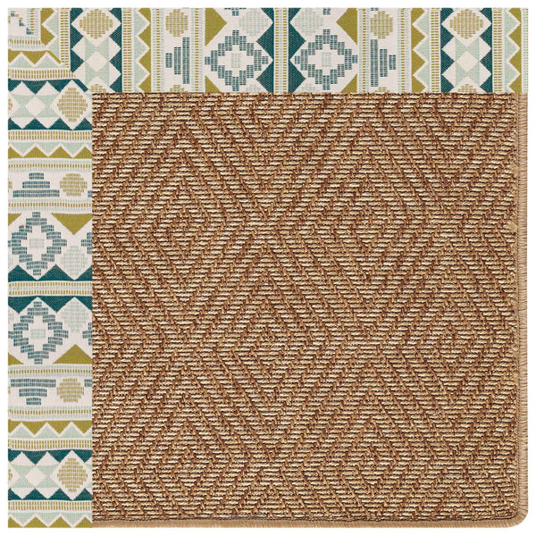 Islamorada-Diamond Inca Lime Indoor/Outdoor Bordere Rectangle Corner image