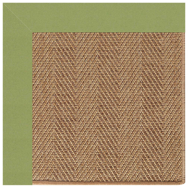 Islamorada-Herringbone Canvas Citron Indoor/Outdoor Bordere Rectangle Corner image