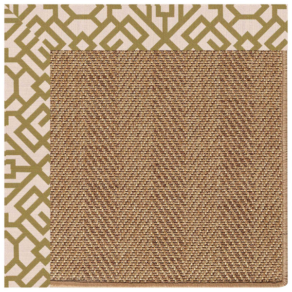 Islamorada-Herringbone Lattice Pesto Indoor/Outdoor Bordere Rectangle Corner image