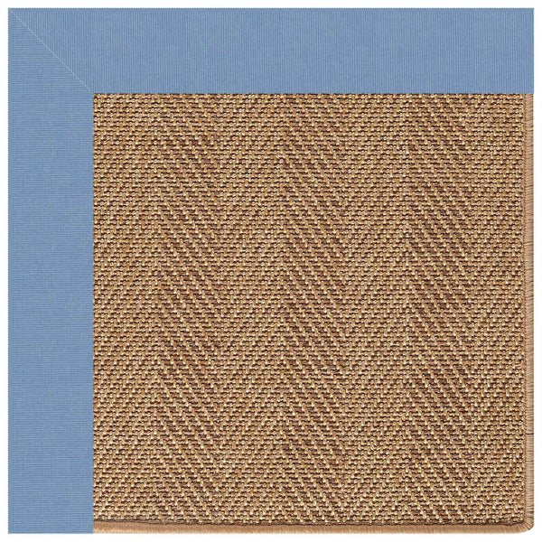 Islamorada-Herringbone Canvas Air Blue Indoor/Outdoor Bordere Rectangle Corner image