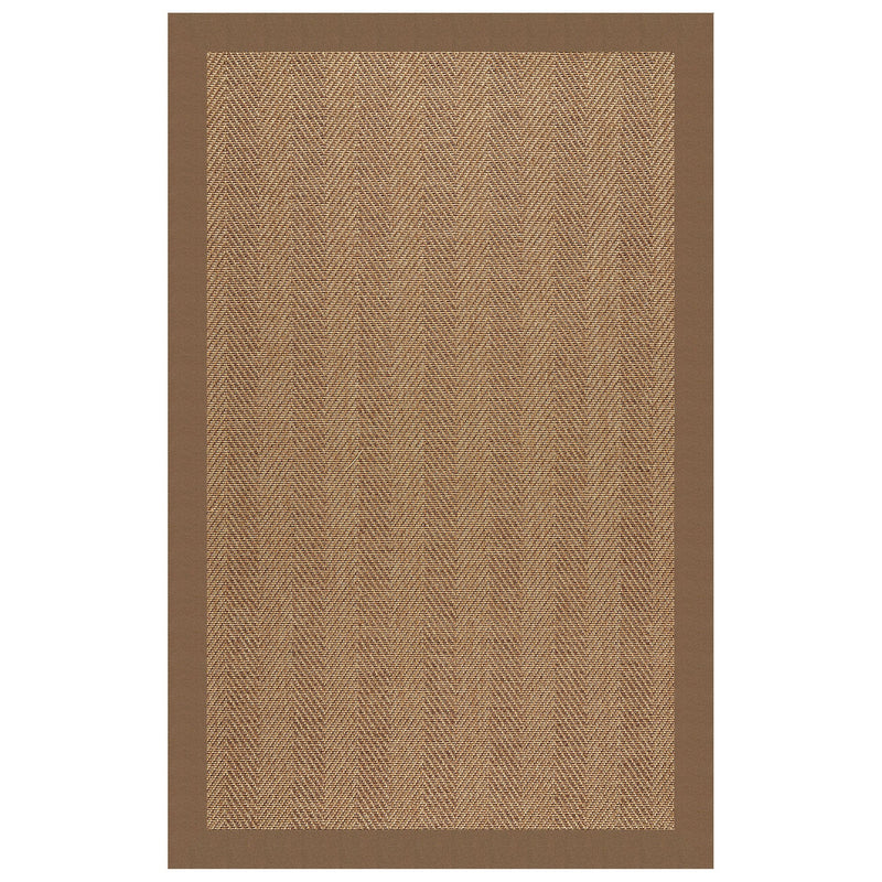 Islamorada-Herringbone Canvas Cocoa Indoor/Outdoor Bordere Rectangle image