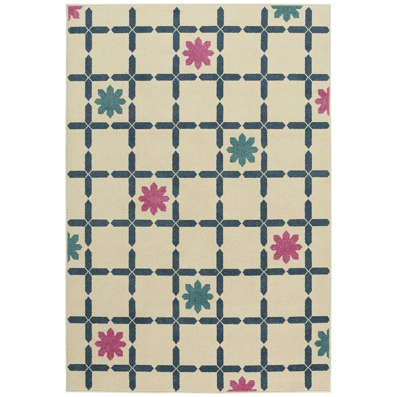 Poppy-Flores Azul Machine Woven Rug Rectangle image